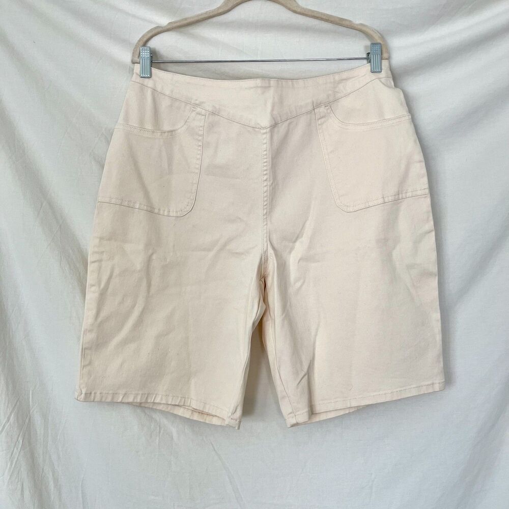 Denim & Co. pull-on flat-front Bermuda shorts L P